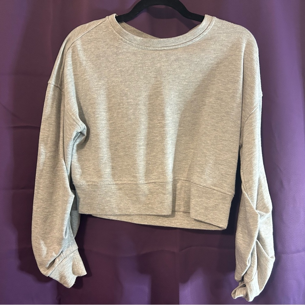 Cropped Terry Lantern Sleeve Sweatshirt